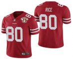 Wholesale Cheap Men's San Francisco 49ers #80 Jerry Rice Red 75th Anniversary Patch 2021 Vapor Untouchable Stitched Nike Limited Jersey