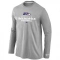 Wholesale Cheap Nike Seattle Seahawks Critical Victory Long Sleeve T-Shirt Grey