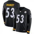 Wholesale Cheap Nike Steelers #53 Maurkice Pouncey Black Team Color Men's Stitched NFL Limited Therma Long Sleeve Jersey