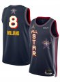 Cheap Men's 2025 All-Star #8 Jalen Williams Navy Stitched Basketball Jersey