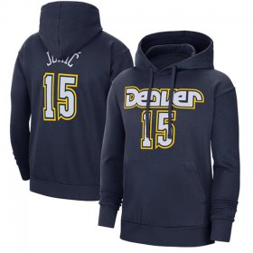 Wholesale Cheap Men\'s Denver Nuggets #15 Nikola Jokic Navy Pullover Hoodie