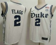 Cheap Men's Duke Blue Devils #2 Cooper Flagg White Alternate College Basketball Jersey