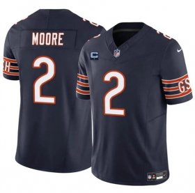 Cheap Men\'s Chicago Bears #2 DJ Moore Navy 2024 F.U.S.E. With 1-star C Patch Vapor Untouchable Limited Football Stitched Jersey