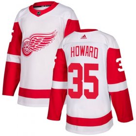 Wholesale Cheap Adidas Red Wings #35 Jimmy Howard White Road Authentic Stitched NHL Jersey