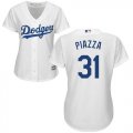 Wholesale Cheap Dodgers #31 Mike Piazza White Home Women's Stitched MLB Jersey