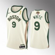 Wholesale Cheap Men's Boston Celtics #9 Derrick White 2024 Finals Champions City Edition Stitched Basketball Jersey