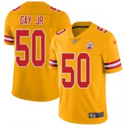 Wholesale Cheap Nike Chiefs #50 Willie Gay Jr. Gold Men's Stitched NFL Limited Inverted Legend Jersey