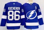 Cheap Men's Tampa Bay Lightning #86 Nikita Kucherov 2024-25 Blue Stitched Jersey