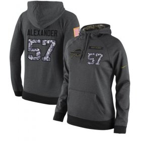 Wholesale Cheap NFL Women\'s Nike Buffalo Bills #57 Lorenzo Alexander Stitched Black Anthracite Salute to Service Player Performance Hoodie