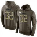 Wholesale Cheap NFL Men's Nike Pittsburgh Steelers #32 Franco Harris Stitched Green Olive Salute To Service KO Performance Hoodie