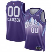 Cheap Men's Utah Jazz #00 Jordan Clarkson Purple 2024-25 City Edition Stitched Basketball Jersey