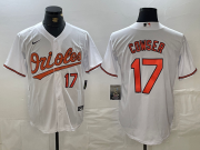 Cheap Men's Baltimore Orioles #17 Colton Cowser Number White Cool Base Stitched Jersey