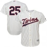 Wholesale Cheap Twins #25 Byron Buxton Cream Strip Cool Base Stitched Youth MLB Jersey