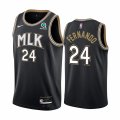 Wholesale Cheap Nike Hawks #24 Bruno Fernando Black NBA Swingman 2020-21 City Edition Jersey