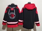 Cheap Men's Toronto Raptors Blank Black Red Lace-Up Pullover Hoodie