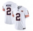 Men's Chicago Bears #2 DJ Moore White 2023 F.U.S.E. Throwback Limited Football Stitched Game Jersey