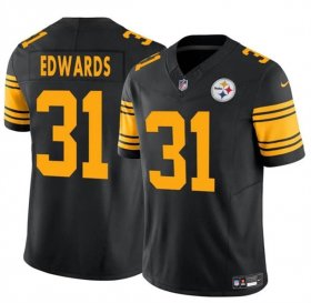 Cheap Men\'s Pittsburgh Steelers #31 Daijun Edwards Black 2024 F.U.S.E. Color Rush Limited Football Stitched Jersey