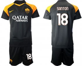 Wholesale Cheap Men 2020-2021 club Roma away 18 black Soccer Jerseys