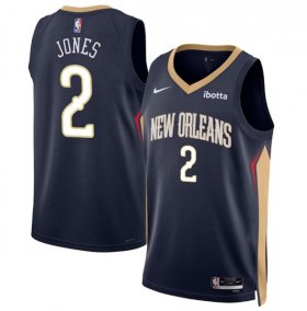 Men\'s New Orleans Pelicans #2 Herb Jones Navy 2024 Icon Edition Stitched Basketball Jersey