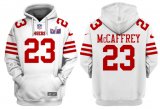 Cheap Men's San Francisco 49ers #23 Christian McCaffrey White Super Bowl LVIII Alternate Pullover Hoodie