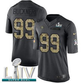 Wholesale Cheap Nike 49ers #99 DeForest Buckner Black Super Bowl LIV 2020 Men\'s Stitched NFL Limited 2016 Salute to Service Jersey