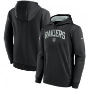 Wholesale Cheap Men's Las Vegas Raiders Black Sideline Stack Performance Pullover Hoodie