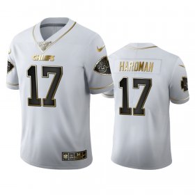 Wholesale Cheap Kansas City Chiefs #17 Mecole Hardman Men\'s Nike White Golden Edition Vapor Limited NFL 100 Jersey