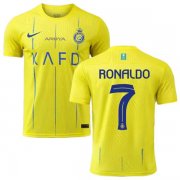 Cheap Men's Al Nassr #7 Cristiano Ronaldo Yellow 2024 Home Soccer Jersey