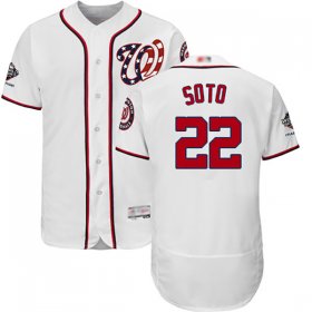 Wholesale Cheap Nationals #22 Juan Soto White Flexbase Authentic Collection 2019 World Series Champions Stitched MLB Jersey