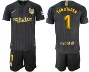 Wholesale Cheap Barcelona #1 Ter Stegen Black Soccer Club Jersey