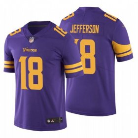 Wholesale Cheap Men\'s Minnesota Vikings #18 Justin Jefferson 2020 Purple Vapor Untouchable Nike Limited Jersey