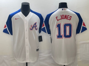 Cheap Men's Atlanta Braves #10 Chipper Jones White 2023 City Connect Cool Base Stitched Jersey