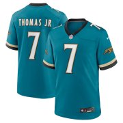 Cheap Men's Jacksonville Jaguars #7 Brian Thomas Jr Teal 2024 F.U.S.E. Prowler Throwback Vapor Limited Football Stitched Jersey