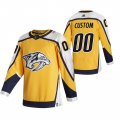 Wholesale Cheap Nashville Predators Custom Yellow Men's Adidas 2020-21 Reverse Retro Alternate NHL Jersey