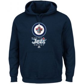 Wholesale Cheap Winnipeg Jets Majestic Critical Victory VIII Fleece Hoodie Navy