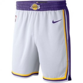 Wholesale Cheap Men\'s Los Angeles Lakers White 2019 Nike Swingman Stitched NBA Shorts