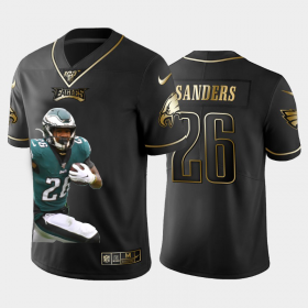 Cheap Philadelphia Eagles #26 Miles Sanders Nike Team Hero 3 Vapor Limited NFL 100 Jersey Black Golden