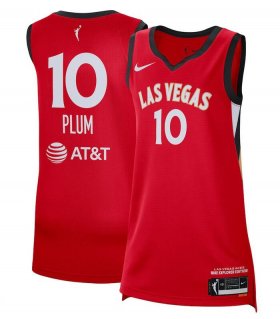 Wholesale Cheap Women\'s Las Vegas Aces #10 Kelsey Plum Red Stitched Jersey