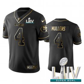 Wholesale Cheap Nike 49ers #4 Nick Mullens Black Golden Super Bowl LIV 2020 Limited Edition Stitched NFL Jersey