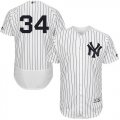 Wholesale Cheap Yankees #34 J.A. Happ White Strip Flexbase Authentic Collection Stitched MLB Jersey