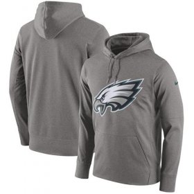 Wholesale Cheap Men\'s Philadelphia Eagles Nike Heathered Gray Performance Circuit Logo Essential Hoodie