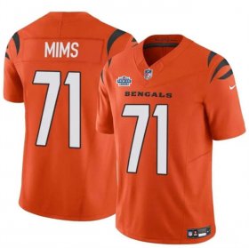 Men\'s Cincinnati Bengals #71 Amarius Mims Orange 2024 With Dradt Patch F.U.S.E Vapor Untouchable Limited Stitched Jersey