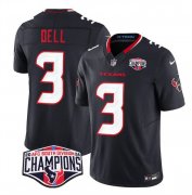 Cheap Men's Houston Texans #3 Tank Dell Navy F.U.S.E. 2024 AFC South Division Champions Vapor Limited Stitched Football Jersey