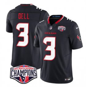 Cheap Men\'s Houston Texans #3 Tank Dell Navy F.U.S.E. 2024 AFC South Division Champions Vapor Limited Stitched Football Jersey