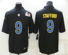 Wholesale Cheap Men\'s Los Angeles Rams #9 Matthew Stafford Black 2022 Super Bowl LVI Vapor Untouchable Stitched Limited Fashion Jersey