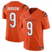 Cheap Men's Cincinnati Bengals #9 Joe Burrow Orange 2024 F.U.S.E With 4-star C Patch Vapor Untouchable Limited Football Stitched Jersey