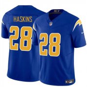 Cheap Men's Los Angeles Chargers #28 Hassan Haskins Royal 2024 F.U.S.E Vapor Limited Stitched Football Jersey