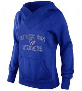 Wholesale Cheap Women\'s Houston Texans Heart & Soul Pullover Hoodie Blue