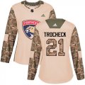 Wholesale Cheap Adidas Panthers #21 Vincent Trocheck Camo Authentic 2017 Veterans Day Women's Stitched NHL Jersey