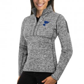 Wholesale Cheap St. Louis Blues Antigua Women\'s Fortune 1/2-Zip Pullover Sweater Black